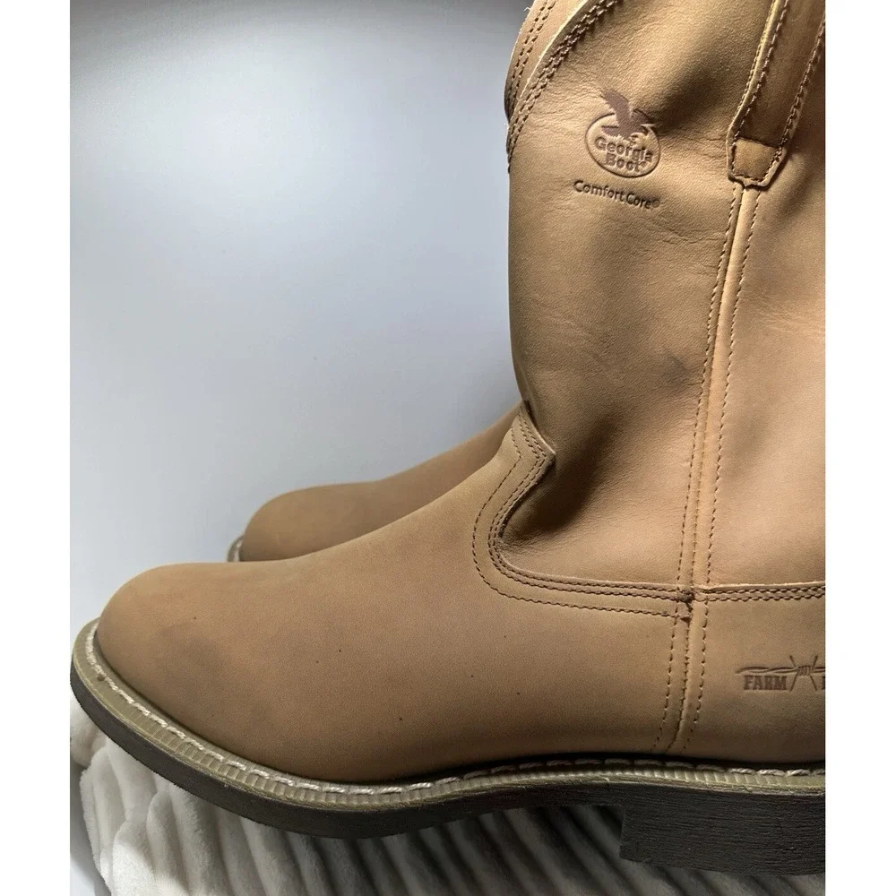 Georgia Boot Carbo-Tec Wellington Farm Ranch Pull-On Boots G5814 Men's Size 11D